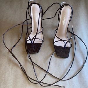 Brown Snakeskin Heels